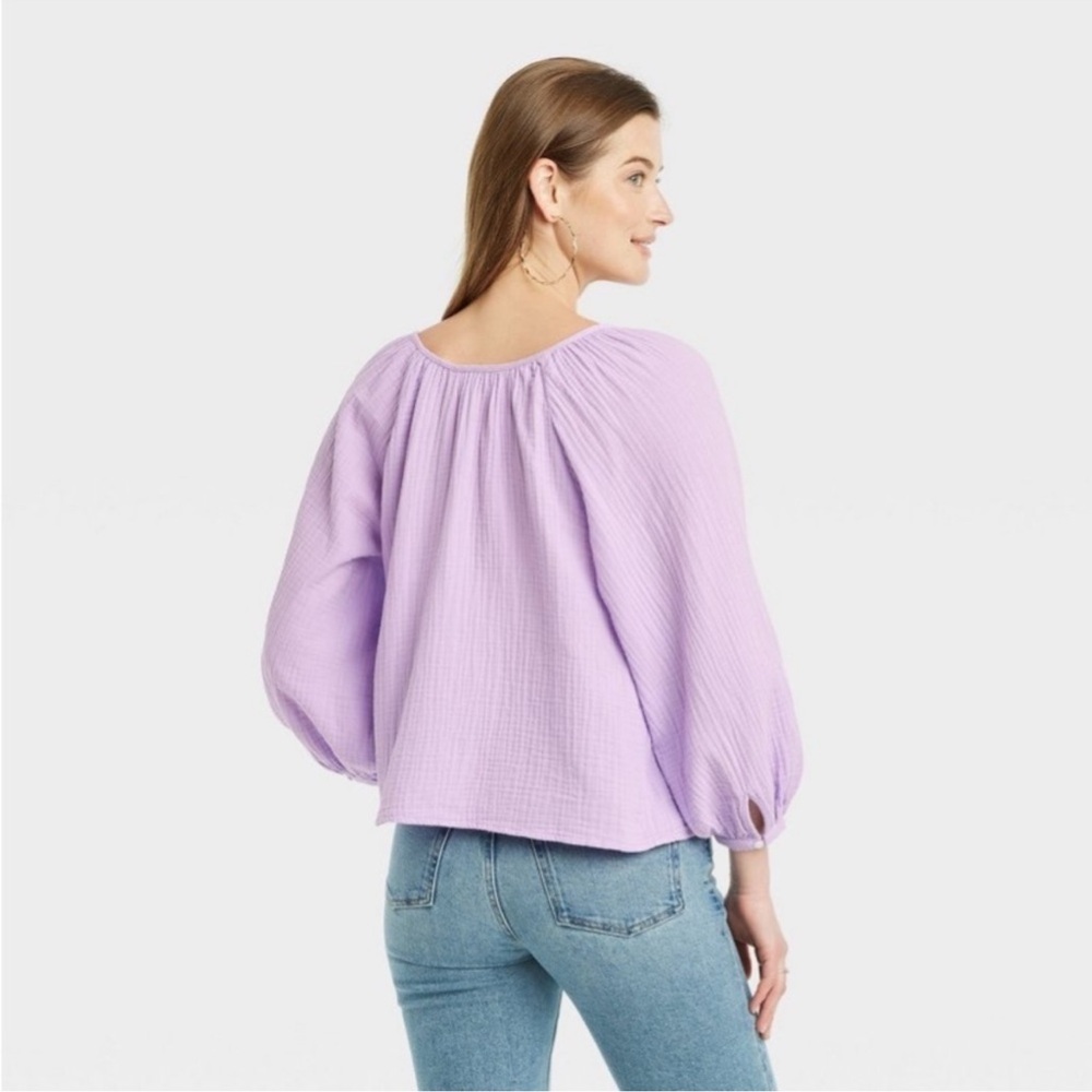 Universal Thread Lavender Gauze Top - image 3
